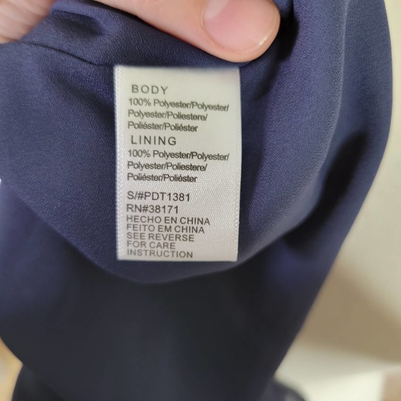 3/$25 Lucca Couture Women's Long Sleeve Slit Shoulder Ruffle Top Navy Small - Picture 6 of 8